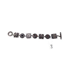 Patricia Locke Multi Crystal Silver toned Retired RARE Bracelet Art Deco Moderni